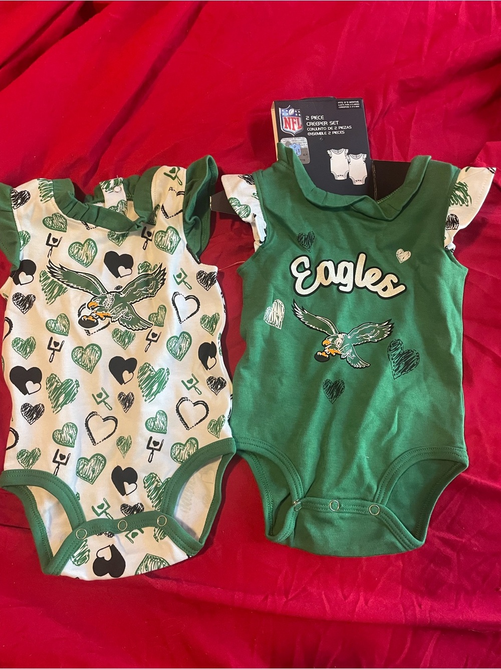 Two Piece Retro Philadelphia Eagles Onesies